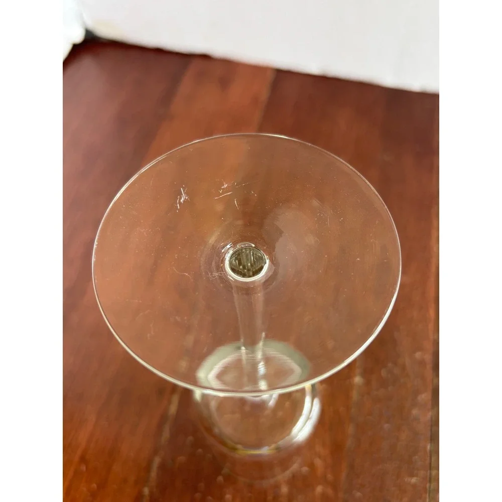 Vintage Etched Floral‎ Glass Cordial Stemware Long Stem Liqueur Aperitif Glass